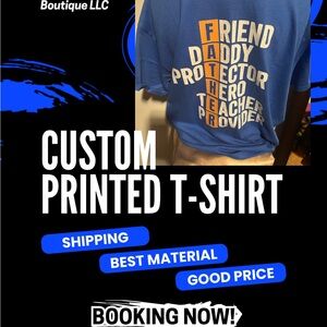 Custom unisex tee’s for men and women. We also sell children t-shirts.